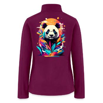 Giant Panda Colourful - Cute Panda Bear Bamboo - Women’s Soft Shell Jacket - raspberry - Back