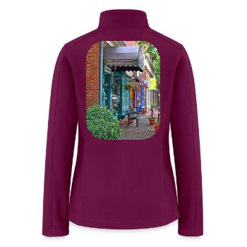 Alexandria VA - Restaurant With Brown Awning - Women’s Soft Shell Jacket - raspberry - Back