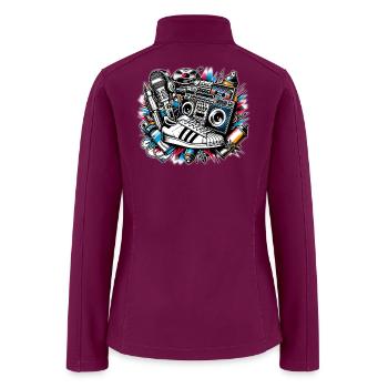 AI 1980s Hip Hop Collage - Women’s Soft Shell Jacket - raspberry - Back