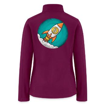 Crypto Rocket: Bitcoin to the Moon! - Women’s Soft Shell Jacket - raspberry - Back