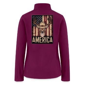 Deer Hunting American. - Women’s Soft Shell Jacket - raspberry - Back