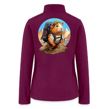 Guinea pig mountaineer / Hiking guinea pig - Women’s Soft Shell Jacket - raspberry - Back
