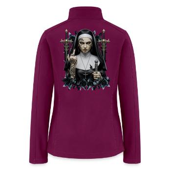 Gothic Nun with Cross and Swords - Women’s Soft Shell Jacket - raspberry - Back