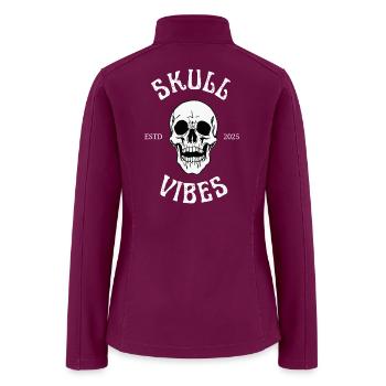 Skull Vibes – Vintage Grunge Skull Artwork - Women’s Soft Shell Jacket - raspberry - Back