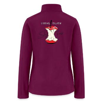 Fresh Apple Core with Never Waste Message - Women’s Soft Shell Jacket - raspberry - Back