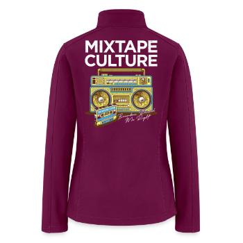 Mixtape Culture: Retro Boombox Music Vibe Design - Women’s Soft Shell Jacket - raspberry - Back