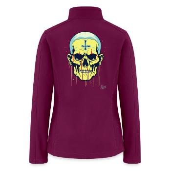 Neon Skull with Cross Mark - Women’s Soft Shell Jacket - raspberry - Back