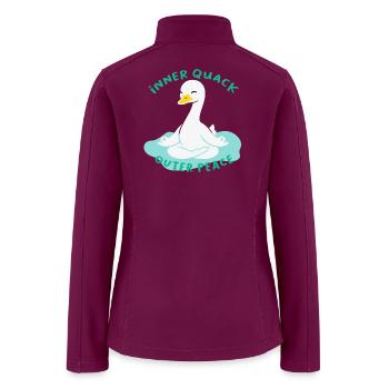 Inner Quack Outer Peace Yoga Namaste Duck - Women’s Soft Shell Jacket - raspberry - Back