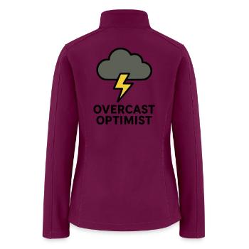 Overcast Optimist Icon - Women’s Soft Shell Jacket - raspberry - Back