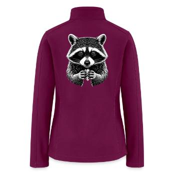 Raccoon Engraved Mono Charm - Women’s Soft Shell Jacket - raspberry - Back
