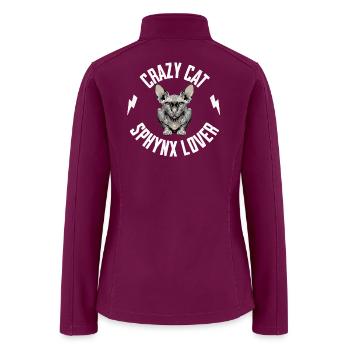 Crazy Sphynx Cat Lover - Women’s Soft Shell Jacket - raspberry - Back