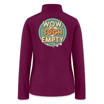 Wow Such Empty Retro Sticker - Women’s Soft Shell Jacket - raspberry - Back