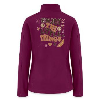 Enjoy the Little Things Positive Quote - Women’s Soft Shell Jacket - raspberry - Back
