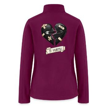 Bandaged Broken Heart It Hurts - Women’s Soft Shell Jacket - raspberry - Back