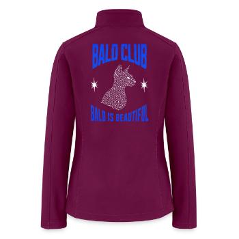 'Bald Is Beautiful" Bald Club - Women’s Soft Shell Jacket - raspberry - Back