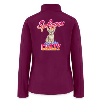 Sphynx Funny Cat Humor - Women’s Soft Shell Jacket - raspberry - Back