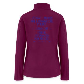 Sphynx Cat Fundraiser Donation Funny  - Women’s Soft Shell Jacket - raspberry - Back