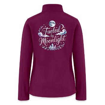Witchcraft Fueled By Moonlight Loves Rune Symbols - Women’s Soft Shell Jacket - raspberry - Back