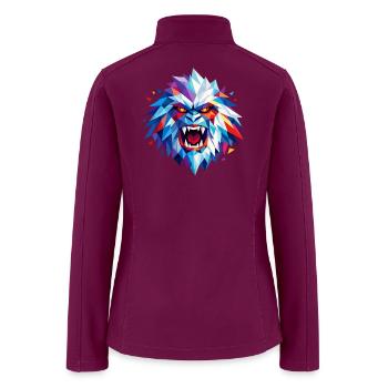 Geometric Yeti - Women’s Soft Shell Jacket - raspberry - Back