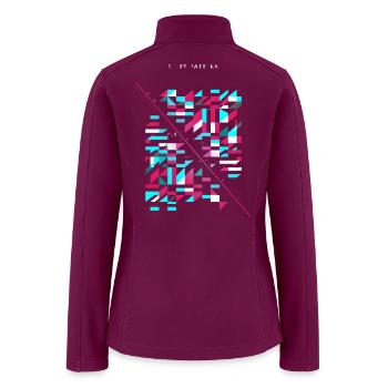 Neon Glitch Geomosaic - Women’s Soft Shell Jacket - raspberry - Back