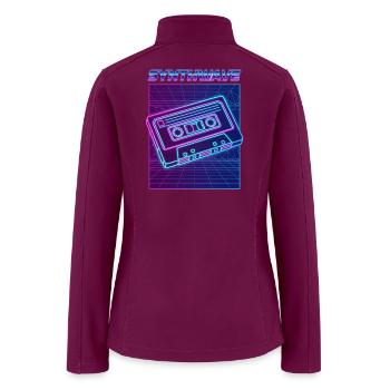 Retro Synthwave Cassette - 80s Neon Music Design - Women’s Soft Shell Jacket - raspberry - Back