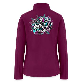 Neon Graffiti Burst - Women’s Soft Shell Jacket - raspberry - Back