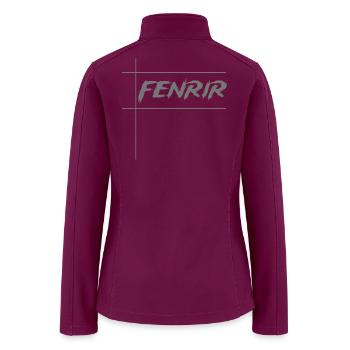 Fenrir Wolf Brush Logo - Women’s Soft Shell Jacket - raspberry - Back
