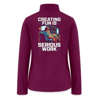 Game Developer Creating Fun Is Game Programmer - Women’s Soft Shell Jacket - raspberry - Back