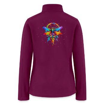 Prismatic Dragonfly Burst - Women’s Soft Shell Jacket - raspberry - Back