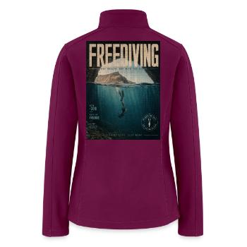 Freediving Depths Ocean Poster - Women’s Soft Shell Jacket - raspberry - Back