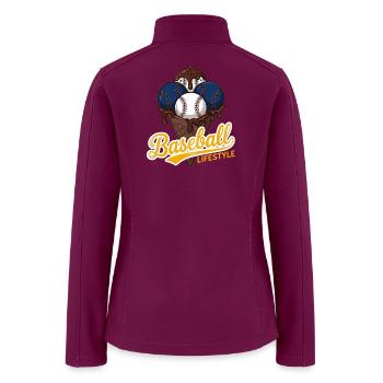 Baseball Ice Cream Cone Lifestyle - Women’s Soft Shell Jacket - raspberry - Back
