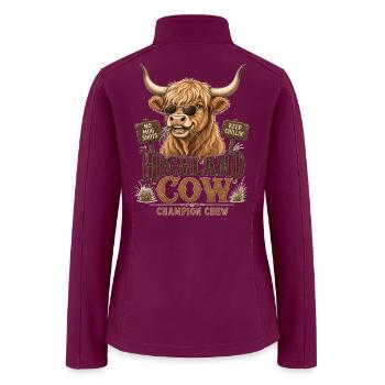 Highland Cow Champion Chew - Women’s Soft Shell Jacket - raspberry - Back