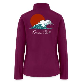 Ocean Chill Wave Sunset  - Women’s Soft Shell Jacket - raspberry - Back