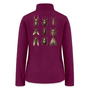 Beetle Ensemble: Vintage Insect Study - Women’s Soft Shell Jacket - raspberry - Back