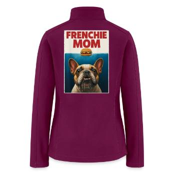 Frenchie Mom Burger Splash - Women’s Soft Shell Jacket - raspberry - Back