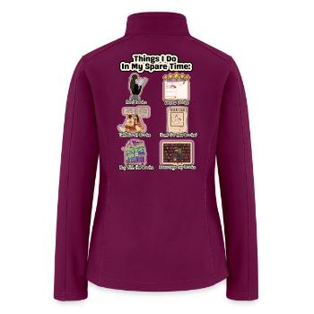 Things I Do In My Spare Time: Bookish Rituals - Women’s Soft Shell Jacket - raspberry - Back