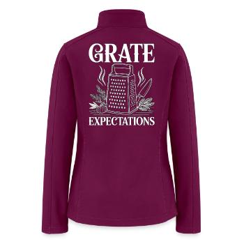 Restaurant Chef Grate Expectations Culinary Arts - Women’s Soft Shell Jacket - raspberry - Back
