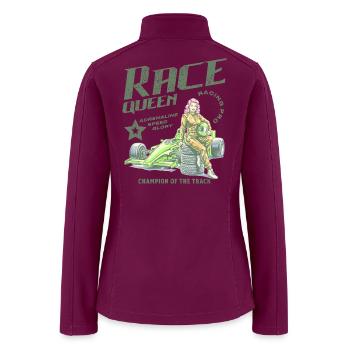 Race Queen Neon Green Racer - Women’s Soft Shell Jacket - raspberry - Back