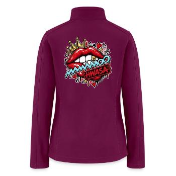 Bold Lip Graffiti Crown Pop Art - Women’s Soft Shell Jacket - raspberry - Back