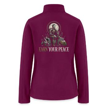 Earn Your Peace Knight - Women’s Soft Shell Jacket - raspberry - Back