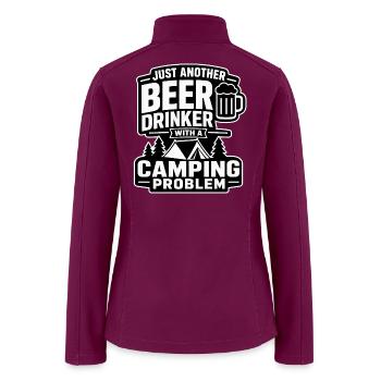 Just Another Beer Drinker with a Camping Problem - Women’s Soft Shell Jacket - raspberry - Back
