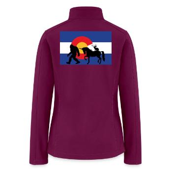 Colorado Cryptid Silhouettes - Women’s Soft Shell Jacket - raspberry - Back