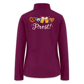 Oktoberfest Bavarian Beer and Pretzel Design - Women’s Soft Shell Jacket - raspberry - Back