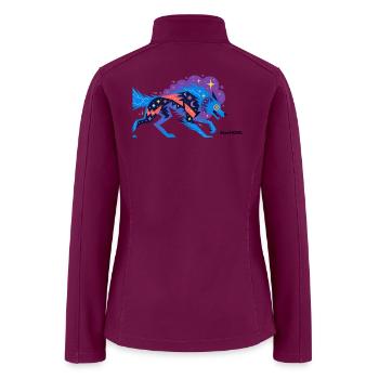 Cosmic Prism Wolf - Women’s Soft Shell Jacket - raspberry - Back