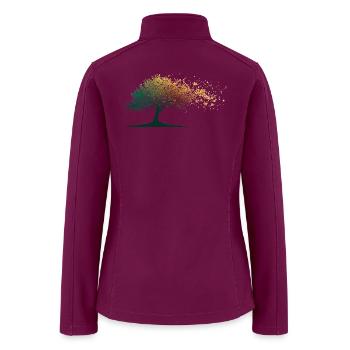 Autumn Leaves Tree Artwork - Women’s Soft Shell Jacket - raspberry - Back