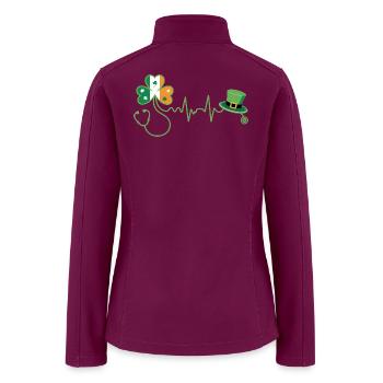 Stethoscope Shamrock Heartbeat - Women’s Soft Shell Jacket - raspberry - Back