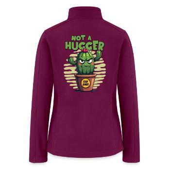 Not a Hugger – Cactus with "Stay Away" - Women’s Soft Shell Jacket - raspberry - Back