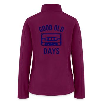 Good Old Days – Retro Cassette Design - Women’s Soft Shell Jacket - raspberry - Back