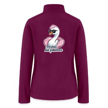 Anxious but Fabulous – Stylish Swan Design - Women’s Soft Shell Jacket - raspberry - Back