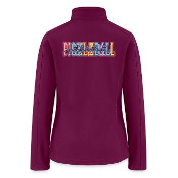 Colorful Pickleball Lettering - Women’s Soft Shell Jacket - raspberry - Back